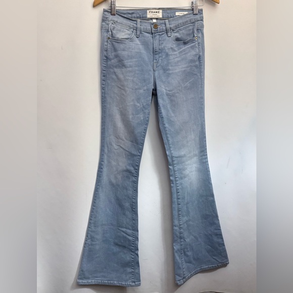 NWOT$248 FRAME Made In USA Le High Flare Jeans Women 28x34” Light Denim Flared - Picture 7 of 16